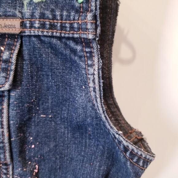 Calvin Klein Denim Vest Painted Comfortable Sleeveless Breathable Women's Size S - Picture 14 of 15